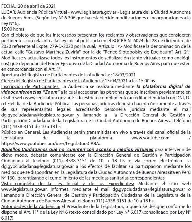 Audiencia publica 20 abril