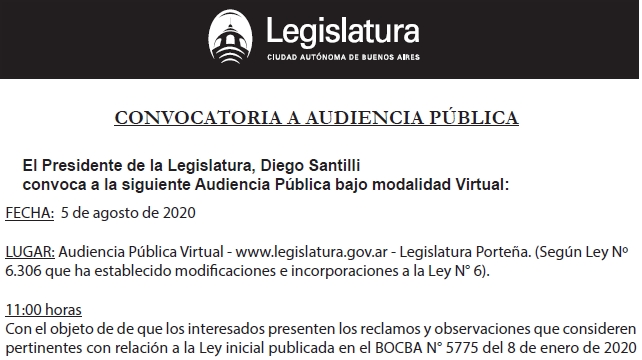 Audiencia publica del 5 de agosto de 2020