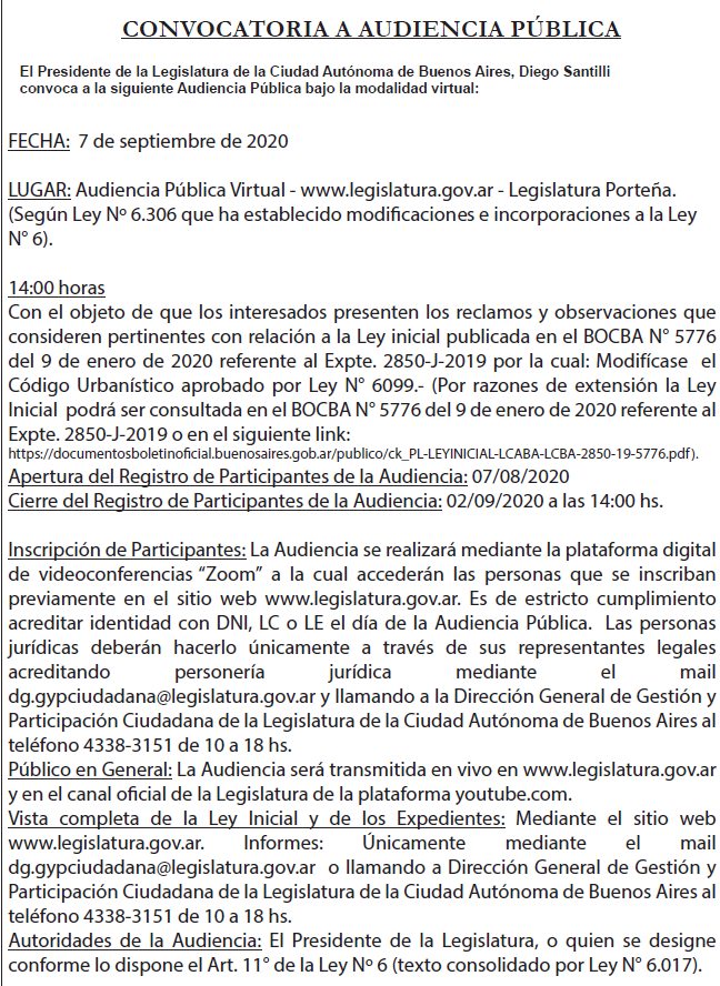 Audiencia publica del 7 de septiembre de 2020
