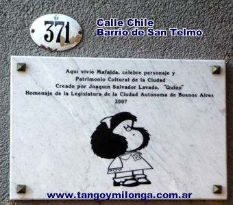 placa casa de Quino en San Telmo