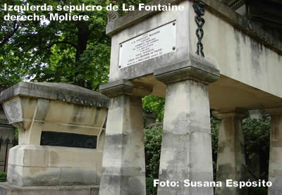 sepulcros de Moliere y La Fontaine